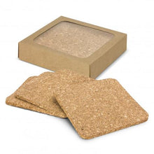 Load image into Gallery viewer, Oakridge Cork Coaster Square Set of 4